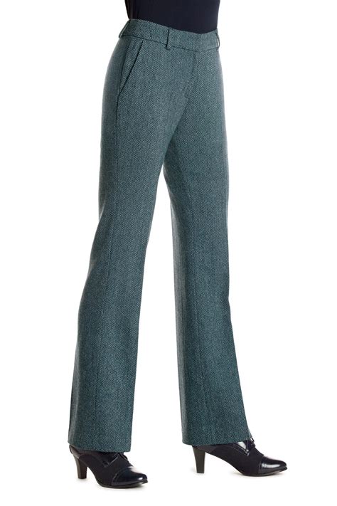 Fully Lined Bootcut Wool Pants Classic Womens Clothing From