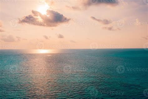 Inspirational Calm Sea With Sunset Sky Meditation Ocean And Sky