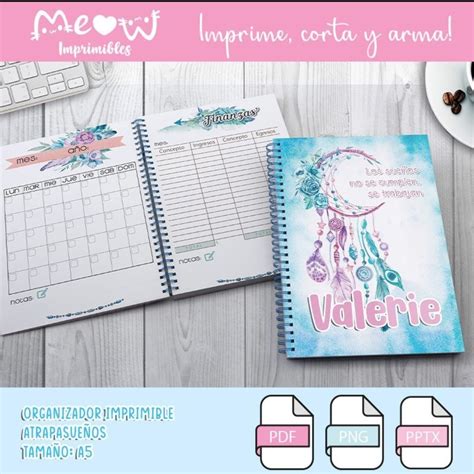 Organizador de Gastos Atrapasueños Meow Imprimibles