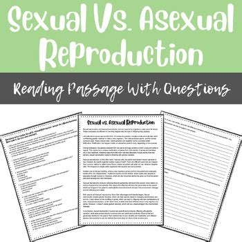 Sexual Vs Asexual Reproduction Reading Comprehension Worksheet With