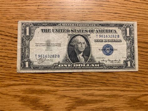 Beautiful A One Dollar Bill Silver Certificate Etsy One