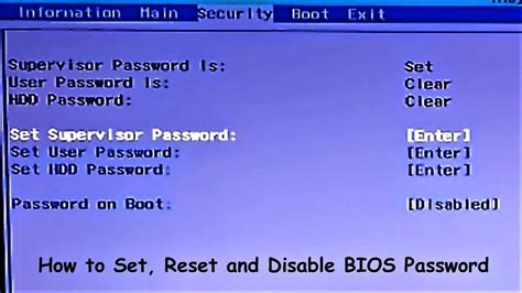 How To Set Reset And Disable Bios Password Complete Tutorial Youtube