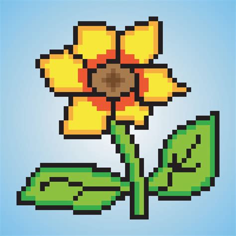 Arte De P Xeles De Icono De Girasol Ilustraci N Vectorial