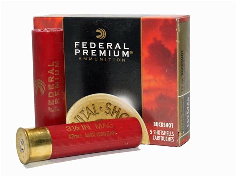 Federal Premium Vital Shok 12 Gauge 3 1 2 Magnum 1 Copper Plated Buckshot 5 Rounds Box Ammo