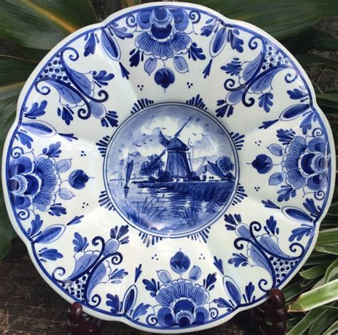 S Large Old Delft Charger Delfts Blauw Plooischotel Etsy