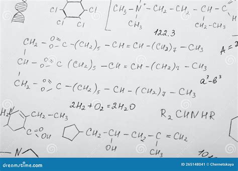 Foglio Di Carta Con Diverse Formule Chimiche Immagine Stock Immagine