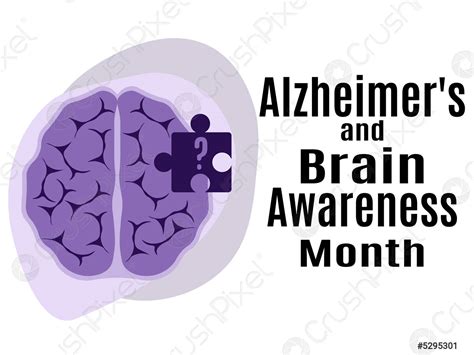 Alzheimers And Brain Awareness Month Idea For A Poster Banner Stock