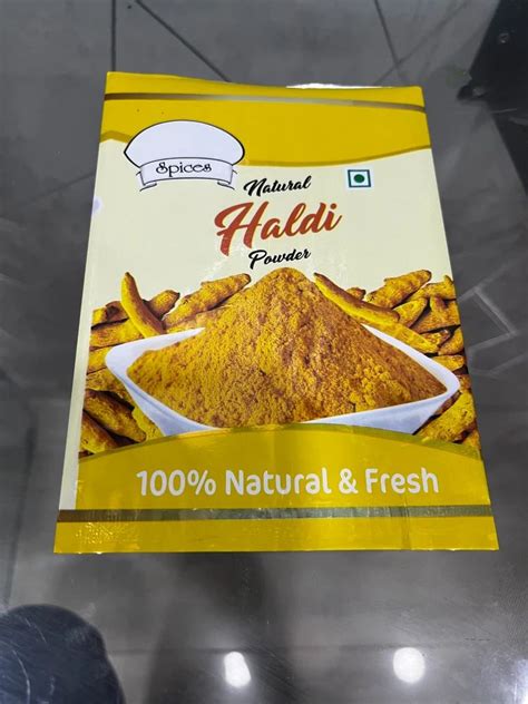 Turmeric Powder Center Seal Flat Packaging Pouch 100 Gm At Rs 280 Kg