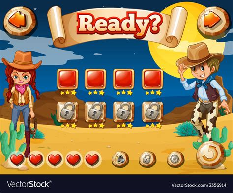 Cowboy game Royalty Free Vector Image - VectorStock