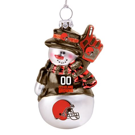 Cleveland Browns Glitter Snowman Ornament