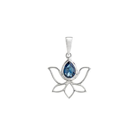 Dije Flor De Lotto Blue Plata 925 NC Joyas