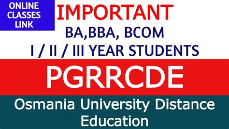 Pgrrcdeosmania University Distance Education Degree 12nd Final Year