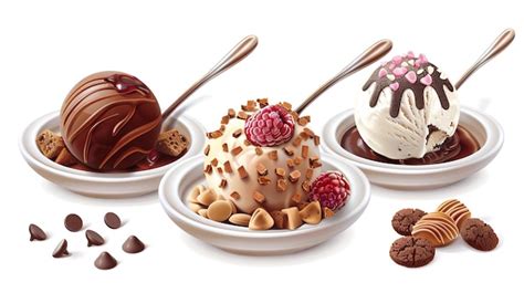 Premium Photo Decadent Desserts A Trio Of Decadent Ice Cream Sundaes Drizzled With Rich