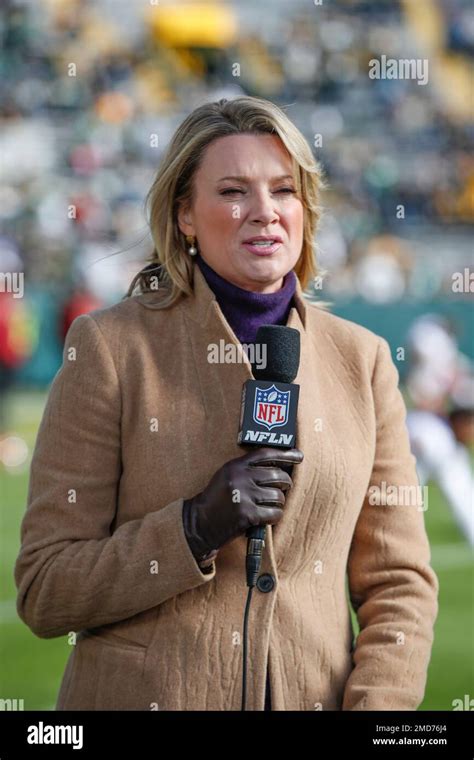 Nfl Network Sideline Reporter Stacy Dales Reports Prior To An Nfl Football Game Between The