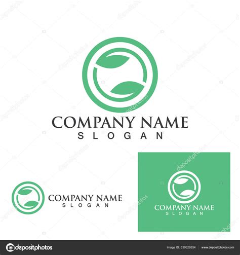 Logos Green Leaf Ecology Nature Element Vector Stock Vector Image By ©hatigraphic 539329254