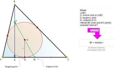 Math Education Geometry Problem 591 Triangle Incenter Incircle Inradius Tangency Point