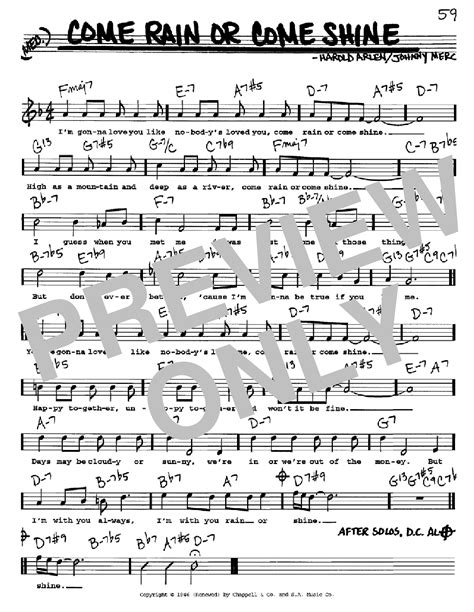 Come Rain Or Come Shine Sheet Music Direct