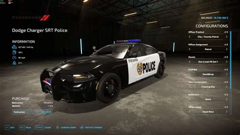 Dodge Charger Srt Hellcat Police Cruiser V10 Car Farming Simulator 2022 19 Mod