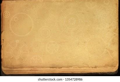 Vintage Cogs Gears Wheels Frame Background Stock Illustration