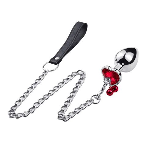 Heart Shape Metal Butt Plug Anal Plug Jewel Bells For Adults Sex Toys