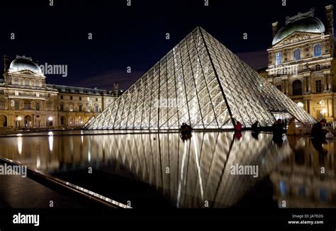 Paris France March 5 Louvre Palace And Pyramid The Pyramid And Its