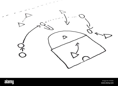 strategy or tactic plan of a ball game on white Stock Photo - Alamy