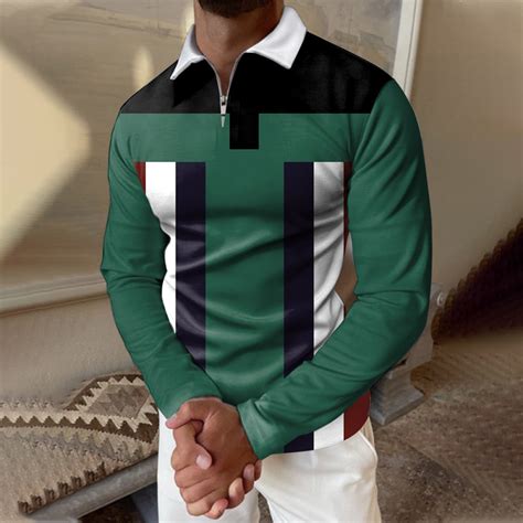 Peaskjp Mens Polos Long Sleeve Mens Polos Shirts Mens Polo Shirts Long Sleeve Clothing Green