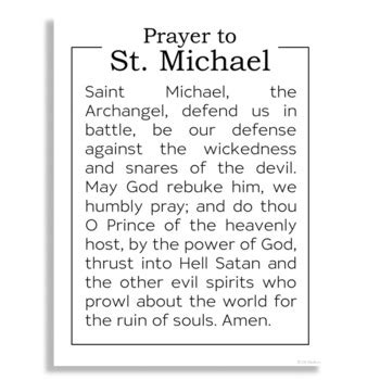 Prayer To Saint Michael Catholic Poster Catholic Church Bulletin