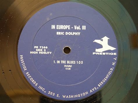 ERIC DOLPHY ERIC DOLPHY IN EUROPE VOLUME 3 PRESTIGE Orig ジャズ一般 売買された