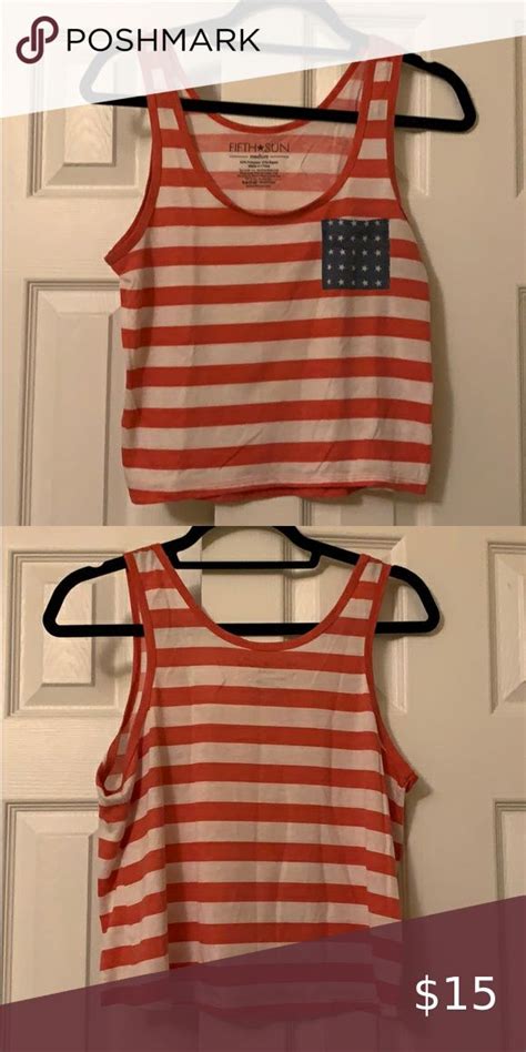 American Flag Cropped Tank Tank Top Fashion Crop Tank American Flag