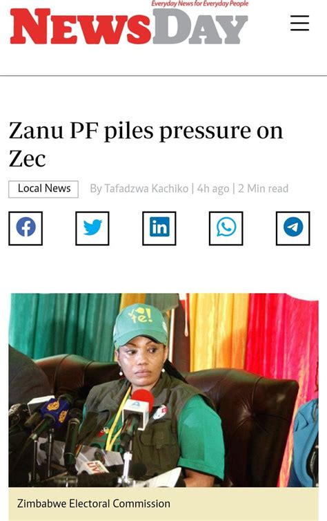 Prof Jonathan Moyo On Twitter ZanuPF Piles Pressure On ZEC