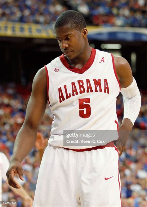 Tony Mitchell Of The Alabama Crimson Tide Reacts During Their 58 To