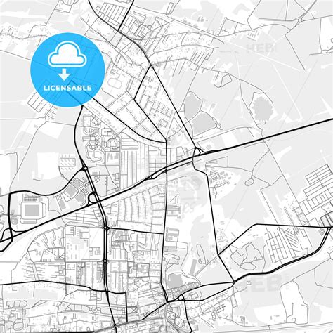 Downtown map of Zabrze, Poland - HEBSTREITS