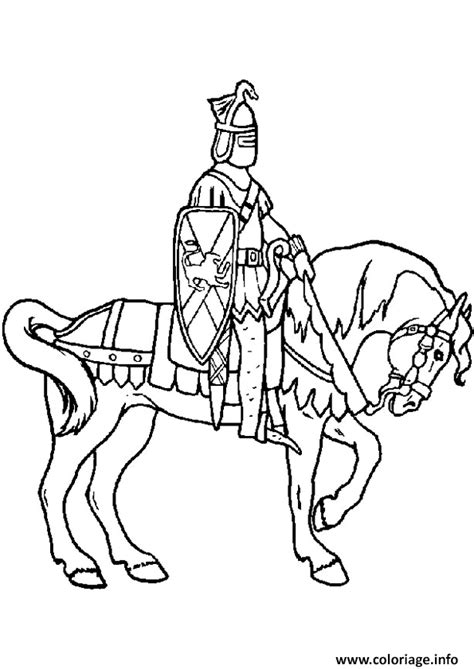 Coloriage Chevalier Cheval Enfant Dessin Chevalier à imprimer