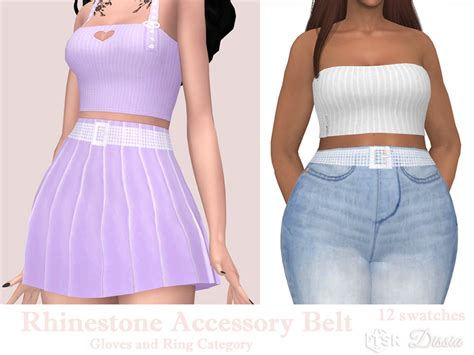 Dissia S Rhinestone Accessory Belt Set Sims Mods Clothes Sims