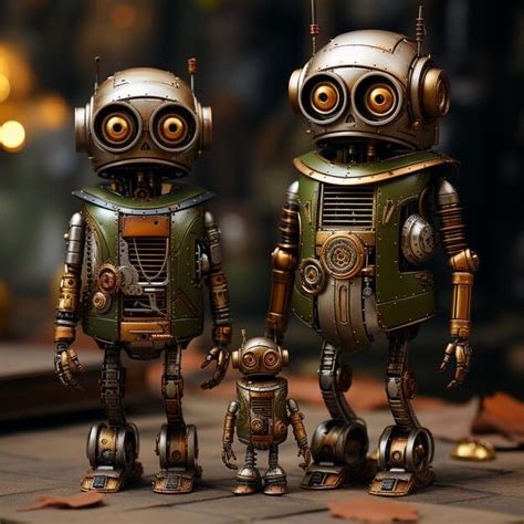 Premium AI Image | Steampunk Robots