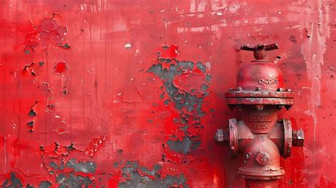 Premium Photo A Bright Red Fire Hydrant Stands Out Against A Peeling