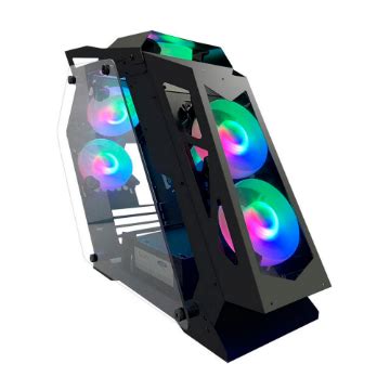 Gabinete Gamer Pixxo Gs Preto Rgb C Fans Lateral Vidro Htlk S A