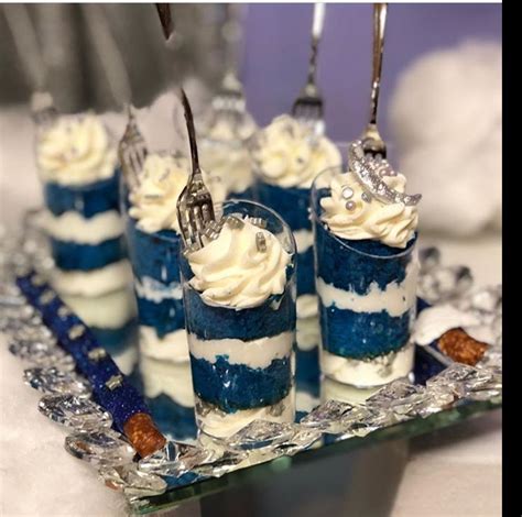 Blue Velvet Cake Shooters Blue Velvet Cakes Blue Desserts Party