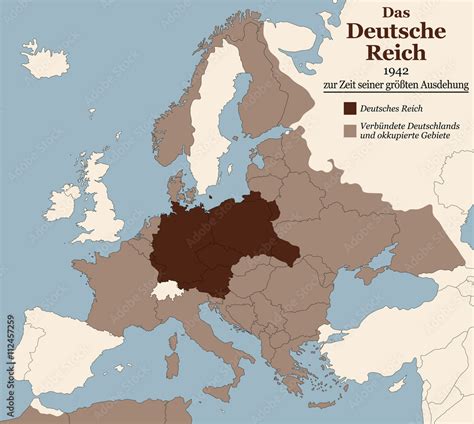 Fototapeta Third Reich At Its Greatest Extent In Map Of Nazi