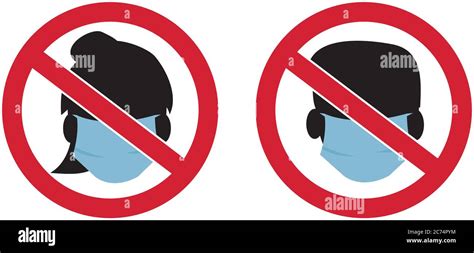 Do Not Wear A Face Mask Symbols Vector Stock Vector Image And Art Alamy