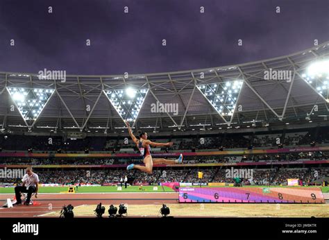 Serbia's Ivana Spanovic in action in the Women's Long Jump final during ...