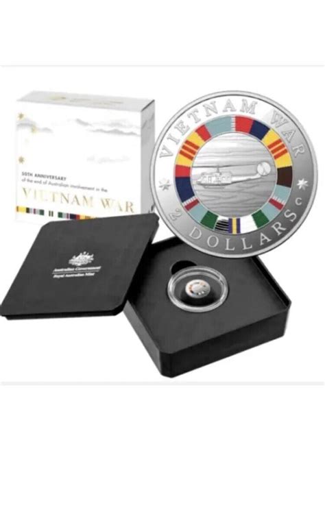 Australia Th Anniv Vietnam War Coloured Silver Proof Coin C