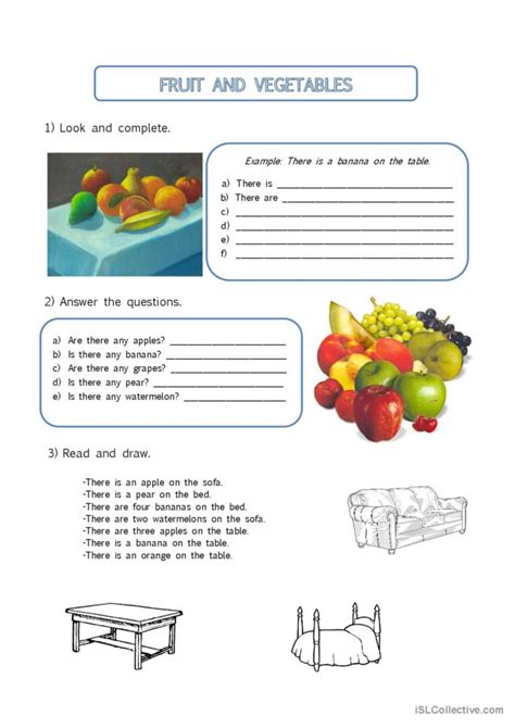 There Is There Are Fruit Vocabula English Esl Worksheets Pdf And Doc