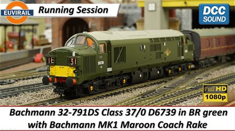 Bachmann Class 37 0 32 791ds D6739 Br Green Small Yellow Panel Dcc Sound Fitted Maroon Mk1