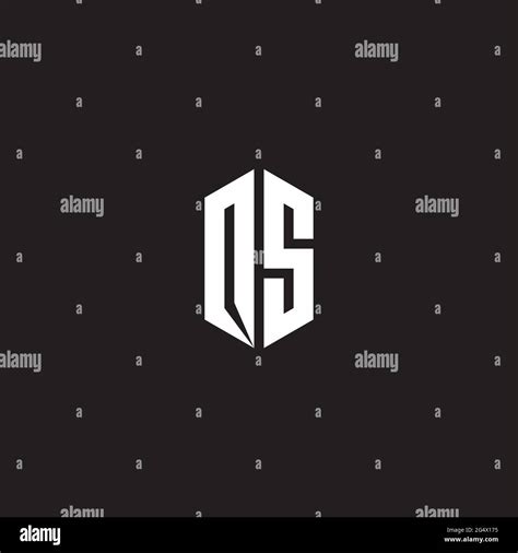 Os Logo Monogram With Hexagon Shape Style Design Template Isolated On