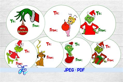 2 Grinch Labels To And From Digital Download Only Etsy