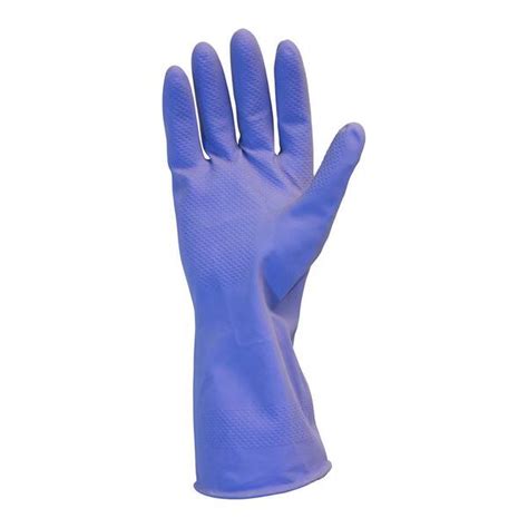 The Safety Zone Chemical Gloves Medium Heavy Duty 18 Mil Purple Latex