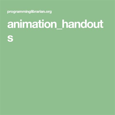 Animation Handouts Stop Motion Handouts Animation Incoming Call