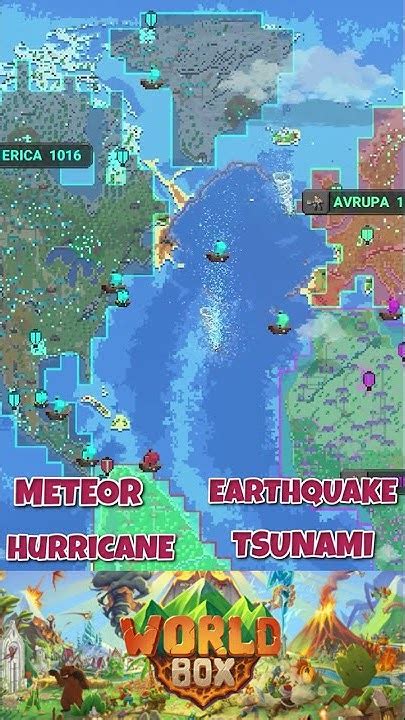 Büyük Felaketler (Meteor - Tsunami) #shorts #worldbox #tsunami #deprem ...